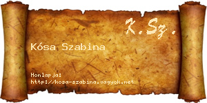 Kósa Szabina névjegykártya