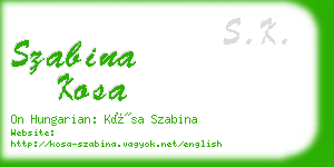 szabina kosa business card